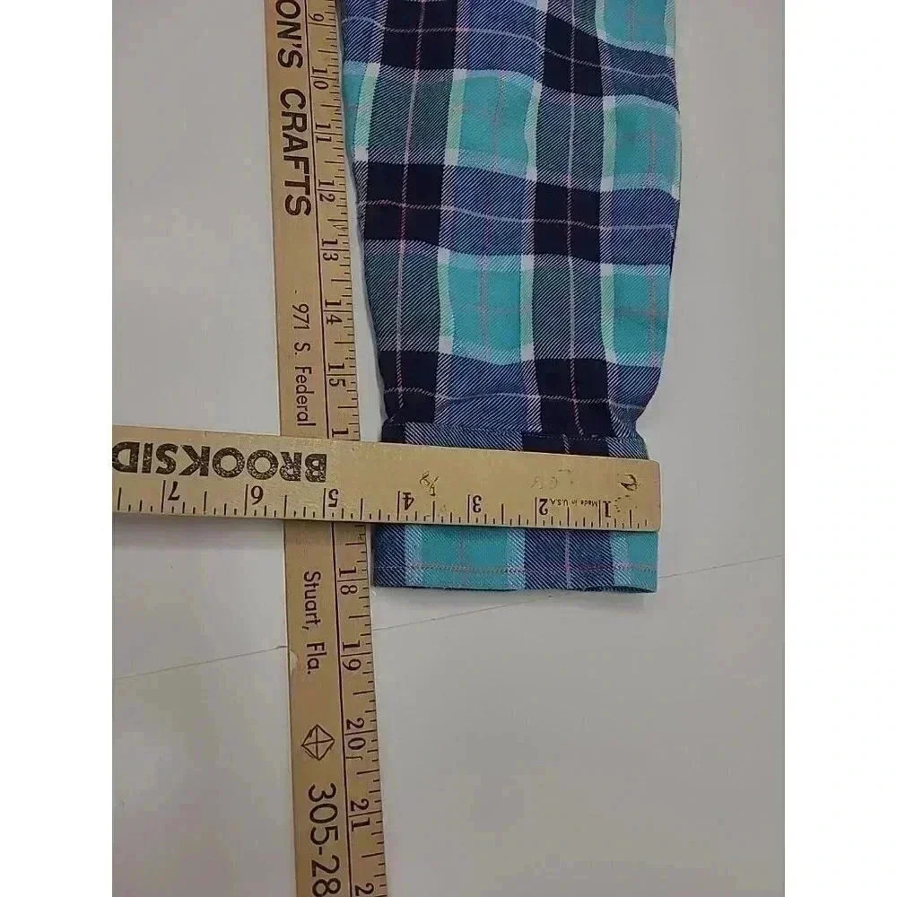 Bartholomew Flannel Collection Button Up Shirt Men's Size Medium Blue Plaid - Picture 6 of 7